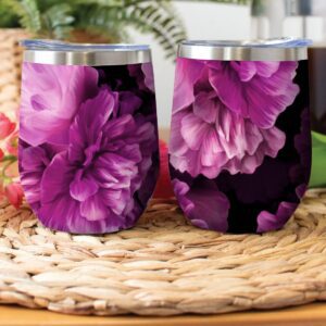 Pink Peonies Design - Stainless Steel Cup Wine Tumbler