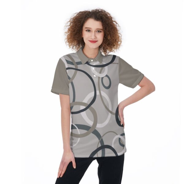 Circle Pattren Design - All-Over Print Women's Polo Shirt