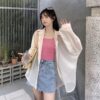 Women's Thin Solid Color Sunscreen Chiffon Shirt Jacket